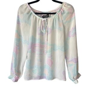 Vintage 70s Patty Woodard of California Floral Blouse Size Small